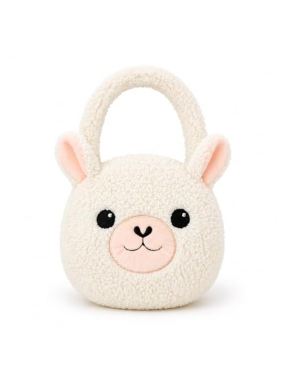 June Garden Plush Llama Handbag Sherpa Zipper Kids Toy Bag